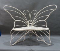 Banc de jardin en métal antique avec motif papillon, décoration extérieure pour patio et parc, fabriqué en Chine