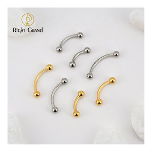 Classique 16G Titane <span class=keywords><strong>Labret</strong></span> Vertical Courbé à Filetage Interne pour Rook, Daith, Sourcil, Bijou de Corps - Product Image 1