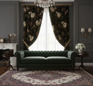 Decorative Vintage Songbird Floral Window <b>Curtains</b> Dense Floral Panel 70% Light Blocking Premium Fabric Drapes <b>for</b> Living Room - Product Image 3