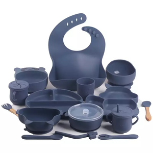 Set di Piatti per Bambini in <span class=keywords><strong>28</strong></span> Colori, Antiscivolo, Infrangibili, con Ventosa in Silicone, Senza BPA, Stile Americano per Neonati e Bambini - Product Image 4