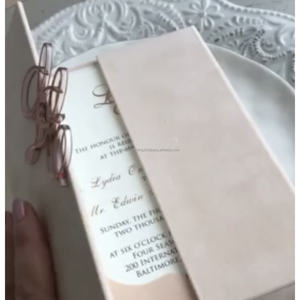 Porte-cartes de visite de luxe personnalisé en velours pour invitations de mariage, porte-cartes fantaisie pour anniversaire, fête des Mères, Saint-Valentin - Product Image 3