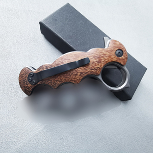 Cuchillo Táctico con Patrón Impreso en 3D y Mango de Madera/Acero para Camping y <span class=keywords><strong>Caza</strong></span> - Product Image 4