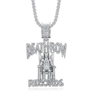 Hip Hop Tử Hàng Rap Ca Sĩ Đồ Trang Sức Rhinestone 316L Thép Không Gỉ Mạ Vàng Iced out Mặt Dây Chuyền Vòng Cổ Cho Nam Giới Đảng - Product Image 3