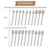 Accessoires Dremel Tête de meulage diamantée, 20 pièces, 3mm, outils abrasifs, mini foret, ensemble de fraises, outils de travail du bois