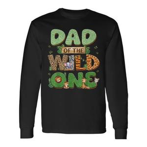 Camiseta de manga larga Dad Of The Wild One, ropa de fiesta a juego para cumpleaños y familia - Product Image 1