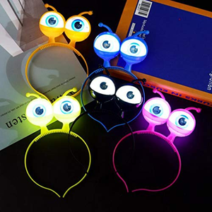 Diadema LED Mayorista con Antenas de Extraterrestre y Ojos Grandes, Luces de Cabeza de Martiano para Fiesta de Halloween y Neón - Product Image 4
