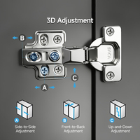 Charnières de placard à fermeture douce SH-ABC H03 105 °   Charnières de meubles réglables en 3D pour accessoires d'armoires de cuisine