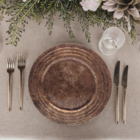 Assiettes de présentation en plastique peintes à la main, motif végétal, couleur personnalisée, pour mariages modernes, hôtels et restaurants