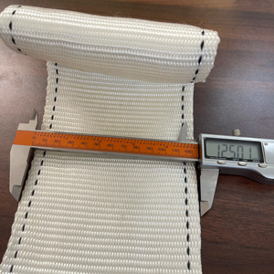 Sangle de levage industrielle en polyester de 12,5 cm, blanche, facteur de sécurité 6:1, haute résistance, haute ténacité - Product Image 1