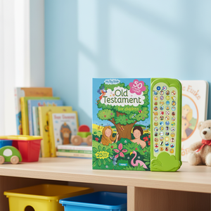 Livre cartonné rigide pour enfants avec son et musique, histoires bibliques musicales en anglais, livre audio pour enfants - Product Image 1
