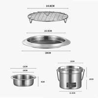 Barbecue portable compact en acier inoxydable pour camping, pique-nique et préparation du thé en extérieur