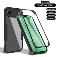 Coque de téléphone à couverture intégrale à 360 degrés pour iPhone 18 Pro 17 Air/17 Pro Max/Pro/17, protection d'écran avant transparente en TPU+acrylique+PET