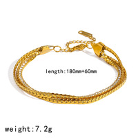 Bracelet de luxe multicouche en zircon, bijoux en acier inoxydable plaqué or 18 carats PVD, élégant, résistant à l'eau et à la décoloration, bijoux tendance