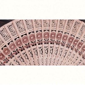 2023 Hot Selling Wholesale Personalized Wedding Favors Guests Custom Souvenir Sandalwood <b>Hand</b> <b>Fan</b> - Product Image 3