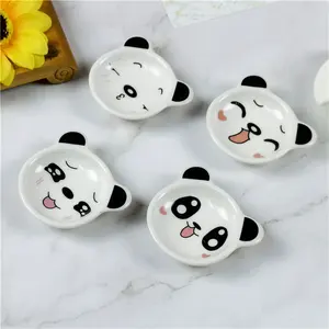 Harmony Creative Cartoon Panda Ceramic Seasoning Soy Sauce Vinegar Small Saucer Home Hotel Restaurant Small Saucer