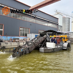 Bateau tracteur aquatique en acier pour <span class=keywords><strong>la</strong></span> récolte et <span class=keywords><strong>la</strong></span> coupe des algues, de <span class=keywords><strong>la</strong></span> plante de loto et de <span class=keywords><strong>l</strong></span>'herbe aquatique, pour le nettoyage des lacs, rivières et étangs, 14,6 m - Product Image 5