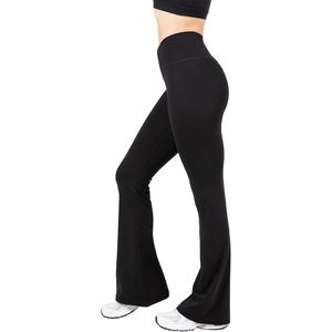 Custom Active High Waist Crossover <b>Flare</b> <b>Leggings</b> For Women Buttery Soft Yoga Pants V Shape Waistband No Side Seam - Product Image 3