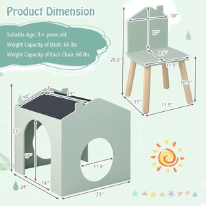 Wooden Kids Table Set <b>Toddler</b> and <b>Chairs</b> - Product Image 2