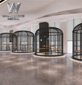 Grande <span class=keywords><strong>cloison</strong></span> de séparation en fer forgé sur mesure pour restaurant commercial, salle à manger, hall d'hôtel, décoration - Product Image 4