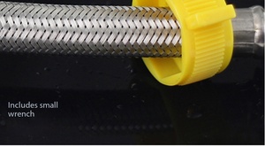 Tuyau <span class=keywords><strong>flexible</strong></span> en acier inoxydable 30cm-100cm pour eau chaude et froide, raccord de robinet G1/2, écrou chromé, tuyau de robinet 50cm - Product Image 6