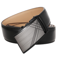 Ceinture en cuir pour homme LY36-24938-1, vente en gros d'usine, ceinture en cuir de vachette à double couche avec boucle automatique
