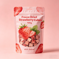 Fabrieksdirect Private Label Bulk Gedroogde Aardbeienblokjes 6*6*6mm Voedselkwaliteit Vacuümverpakt