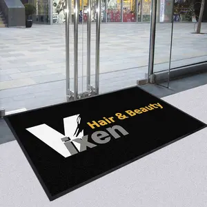 Benutzer definiertes Design Logo Fußmatten Gummi Outdoor Matten Nylon gedruckt Personal Design Teppich Logo Salon Boden matte