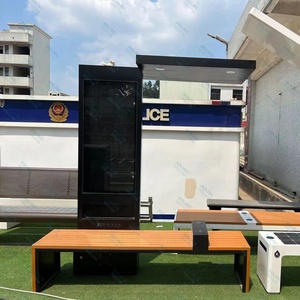 Banc publicitaire intelligent en acier inoxydable et <span class=keywords><strong>bois</strong></span> composite (WPC) à énergie <span class=keywords><strong>solaire</strong></span> CE, <span class=keywords><strong>panneau</strong></span> <span class=keywords><strong>solaire</strong></span> 160W, 4 ports USB, 2 chargeurs sans fil - Product Image 2