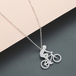 Bicicletta equitazione ciclismo uomo collana figura Bike Rider collana gioielli sportivi regalo collana a catena in acciaio inossidabile maschile - Product Image 1