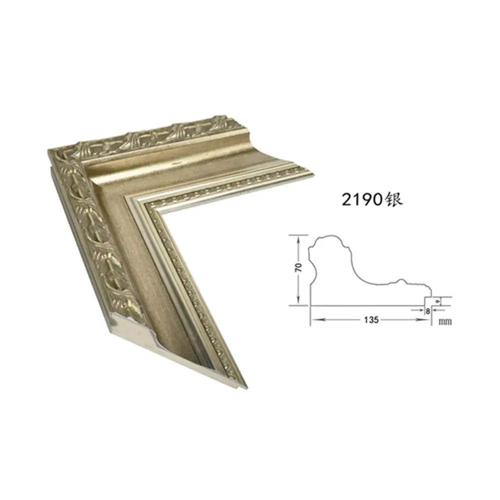 Luxo 14cm Largura Super Retro Antigo Folha de Prata Pintura Retrato Moldura de Madeira Moldagem