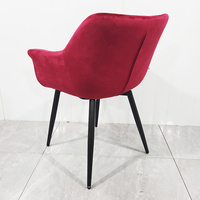 Chaise de salle à manger élégante et moderne au design européen, avec dossier portable, en tissu velours et structure métallique, confortable pour la maison et l'hôtel