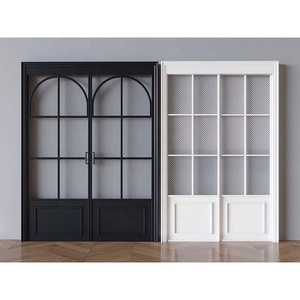 Porta Interna <span class=keywords><strong>in</strong></span> <span class=keywords><strong>Vetro</strong></span> e <span class=keywords><strong>Legno</strong></span> Massello, Stile Francese, Insonorizzata, per Ufficio, Camera da Letto, Villa - Product Image 5