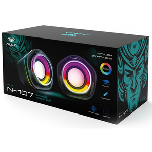 Altavoces para juegos Aula 3W USB con luces RGB para PC - Product Image 2