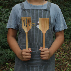 Juego de espátulas de madera de acacia Sunshine Hemu, 2 piezas, utensilio de cocina antiadherente, herramienta para cocinar - Product Image 2