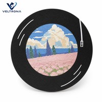 Grattoir pour chat rotatif à 360 degrés en forme de disque vinyle avec base tournante pour chats
