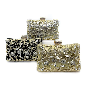 Bolso de Mano de Lujo Retro Dorado de Poliéster para Noche, Pequeño y Moderno con Cierre de Cremallera, Accesorio Popular para Bodas y Damas de Honor - Product Image 2