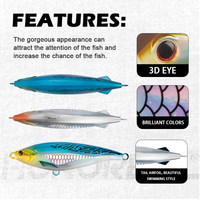 Vente en gros de leurres en silicone dur, type stickbait, 150 mm 85 g, 190 mm 168 g, pour la pêche au gros et la pêche à la traîne en eau salée