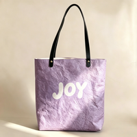 Sac fourre-tout pliable portable moyen en Tyvek Dupont rayé, design élégant, avec illustration personnalisée pour livres et papeterie