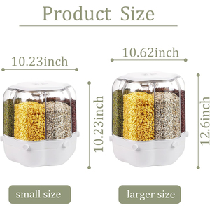 Modern 6-Gid Rotating Rice <b>Container</b> Eco-Friendly PET Durable <b>Large</b> Capacity Food <b>Storage</b> Cereal Dispenser Home Kitchen - Product Image 2
