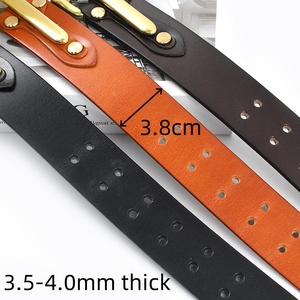 YB695 deepeel เข็มขัดสไตล์อัศวินทำด้วยมือขนาดกว้าง3.8ซม. สายหนังวัวแท้เทรนด์สำหรับผู้ชายเครื่องประดับเสื้อผ้าแบบทำมือ - Product Image 2