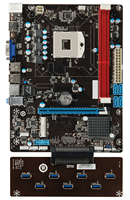 Harga Grosir Pabrik Harga Murah Motherboard Combo Motherboard GPU QS8 8 dengan 2 * DDR3 Slot, 7 * Tipe USB PCIE
