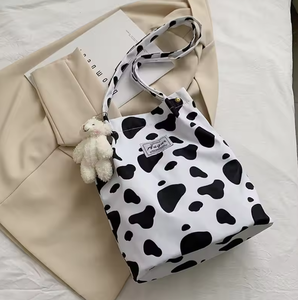 กระเป๋าถือผ้าแคนวาส, กระเป๋าสะพายไหล่ผู้หญิง, กระเป๋าผ้าแคนวาสทรงเรโทรสำหรับนักเรียน, กระเป๋าช้อปปิ้ง - Product Image 4