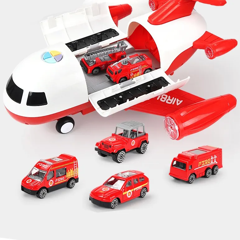 Hot metal diecast model vehicle die cast cars toy play set fire engine alloy car diecast plane toys with sound and music