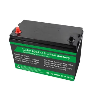 LiFePO4 200AH Ion pin 12V 100AH pin năng lượng mặt trời Pin Lithium ion cho hệ thống năng lượng mặt trời