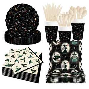 DAMAI Halloween Party Supplies Halloween Paper Plates Napkins Party Disposable Tableware Set Birthday Favor for Halloween Party - Product Image 5