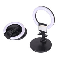 KALIOU W031 A7 Anneau lumineux LED de bureau, triple température de couleur, design pliable, mini USB portable pour diffusion en direct sur téléphone portable
