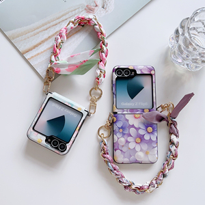 สร้อยข้อมือดอกไม้สดเข้ากันได้กับเคสโทรศัพท์พับได้สำหรับ <span class=keywords><strong>Samsung</strong></span> Z <span class=keywords><strong>flip</strong></span> <span class=keywords><strong>3</strong></span>/4/5/6 VIVO Huawei Xiaomi OPPO - Product Image 1