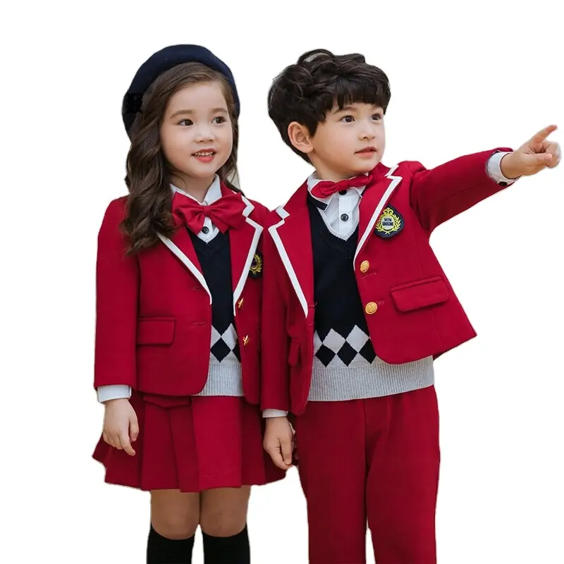 High quality autumn and winter long sleeve suit for primary and secondary school students