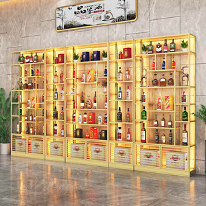 Étagère de rangement multifonctionnelle créative et décorative, cadre suspendu, comptoir de bar, porte-vin, <span class=keywords><strong>caisse</strong></span> enregistreuse, armoire pour présentoirs - Product Image 2