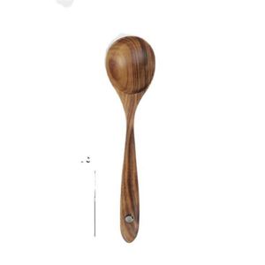 Ustensiles de cuisine 26/10.2IN, cuillère à salade en bois d'acacia et de teck, fabriquée à la main, pour la cuisine - Product Image 1